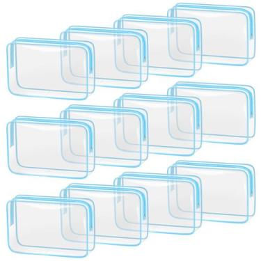 Imagem de Bolsa de maquiagem TISRATOK Clear, 12 peças para mulheres com zíper az