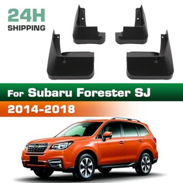Imagem de 4 Pces Para-Lamas para Automóveis, Protetor de Lama Resistente do Respingo Plástico de Proteção Reforçada compatível com Subaru Forester SJ 2014 2015 2016 2017 2018