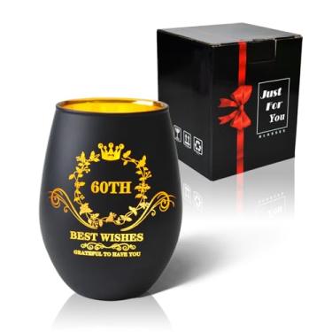 Imagem de MHLEGO Presentes de aniversário de 60 anos para ela, taça de vinho vintage, decorações de aniversário de 60 anos para mulheres, ideia engraçada de presente de aniversário, presente para completar 60