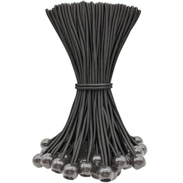Imagem de WMZOBH Cabos elásticos de 25,4 cm, 50 peças de cordas elásticas pequenas com bolas, mini bolas elásticas resistentes ao ar livre para lona, dossel, acampamento, barraca (preto)
