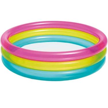 Imagem de Piscina Infantil Inflável Criança Arco-Íris 63 Litros Acima