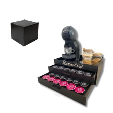 Imagem de BOXFAN Bandeja Porta Cápsulas Espelhada Dolce& Gusto Preta Organizador de MDF Cantinho do Café Caixa para Chá e Suporte Capsulas Design Elegante e Funcional para Sua Cozinha