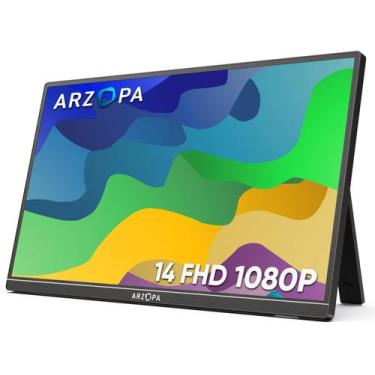 Imagem de Monitor Portátil ARZOPA 14" FHD 1080P com Suporte