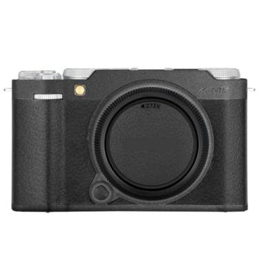 Imagem de X-M5 Adesivo de câmera anti-arranhões revestimento protetor de corpo película protetora capa para FujiFilm X-M5 XM5 (cinza escuro + couro preto)