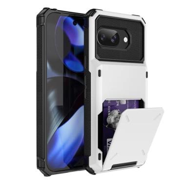 Imagem de SORAKA Capa para Google Pixel 9a com porta-cartões PC TPU 2 em 1 capa dupla camada bumper capa anti-choque com capacidade para 5 cartões