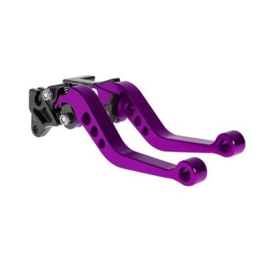 Imagem de VekAuto Alavancas de embreagem de freio curtas para Yamaha YFZ 450 S/T/V 2003-2006 Alavanca de freio ajustável para guidão de motocicleta liga de alumínio roxo sólido 1 par