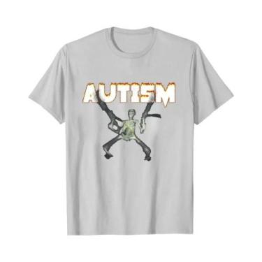 Imagem de Camiseta Feminina Retrô Esqueleto - Autismo Conscientização - Design E