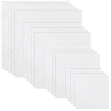 Imagem de 20 peças de tecido bordado branco pré-cortado de algodão quadrados 4 tamanhos diferentes tecidos de tecido bordado para artesanato de vestuário bordado
