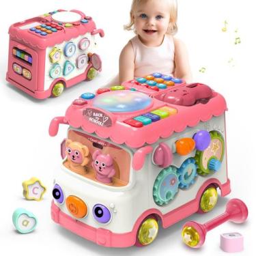 Imagem de Brinquedo de ônibus Montessori DELUTIQUE para menina de 1 a 2 anos com
