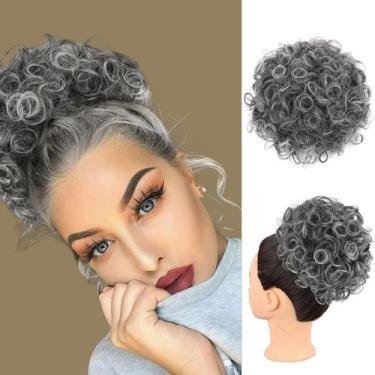 Imagem de Extensão de cabelo Matthia Large Curly Messy Bun com cordão e rabo de 