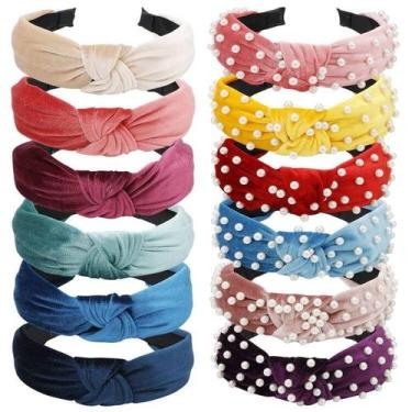 Imagem de Bandanas de pérolas VELSCRUN Tiaras de pérolas com miçangas para mulhe