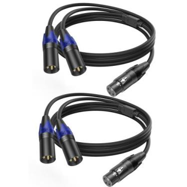 Imagem de Microfone balanceado XLR fêmea para 2 XLR macho Patch Y Cable - LanSen