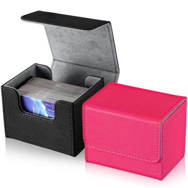 Imagem de Caixas de cartas de baralho Weewooday Leather, tamanho grande, 2 caixa