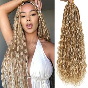 Imagem de Crochet Hair Eeanno Goddess Box Braids 18 polegadas, 7 pacotes, loiro