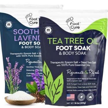 Imagem de Foot Soak FOOT CURE Óleo de melaleuca e lavanda com sal Epsom 480 ml