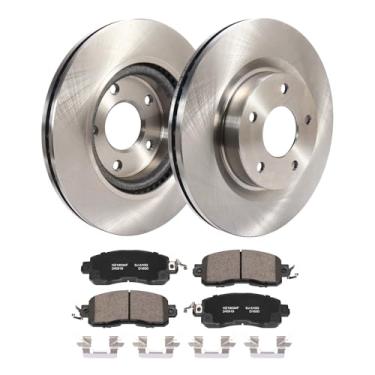 Imagem de HYFTJYZ Kit De Substituição Pastilhas E Rotores Freio Dianteiros Para Mitsubishi Eclipse Galant Lancer Outlander Sport Chrysler 200 Sebring Dodge Avenger Caliber Jeep Compass Patriot, Disco Dianteir