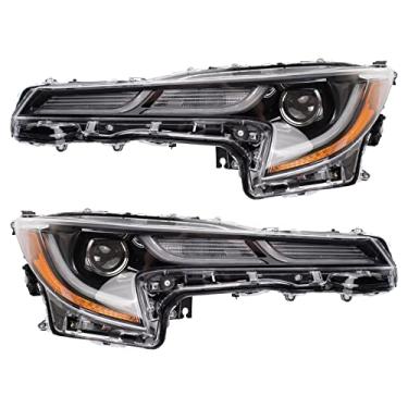 Imagem de TRQ Conjunto de montagem de faróis laterais do motorista e do passageiro, lado do motorista e do passageiro, compatível com Toyota Corolla 2019 TO2502272 TO2503272
