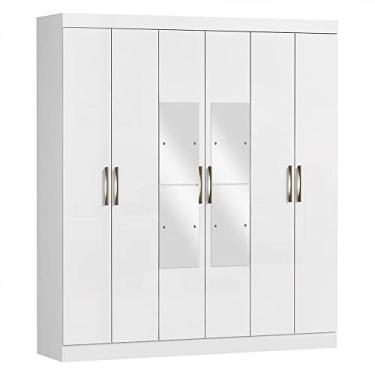 Imagem de Guarda Roupa Genebra 6 Portas Branco Mdp C/Espepelho - Maxel Móveis