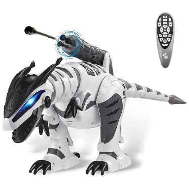 Imagem de Dinossauro Robô Interativo Programável com Controle Remoto para Crianças de 3 a 10 Anos, DOLLOX, Branco