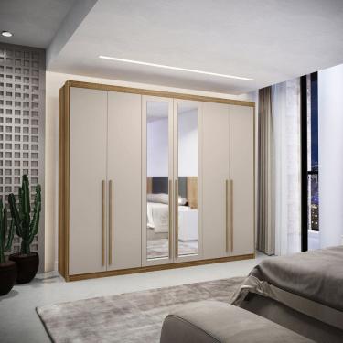 Imagem de Guarda-roupa Casal 6 Portas Dubai Majestic Marrom/Cinza