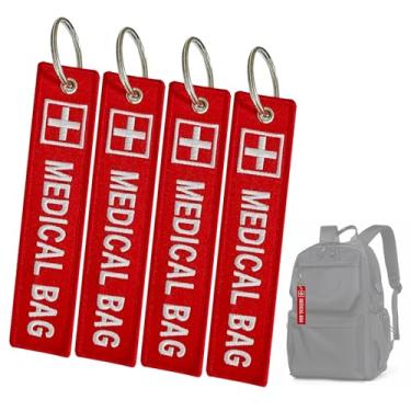 Imagem de Pacote com 4 etiquetas de bolsa médica, etiqueta de dispositivo médico para viagens aéreas, etiquetas de bagagem médica para equipamentos de emergência, etiqueta de alerta médico para CPAP, diabetes