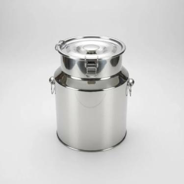 Imagem de Leiteira Galão Leite 10 Lts Bombona Inox Com Alças E Travas