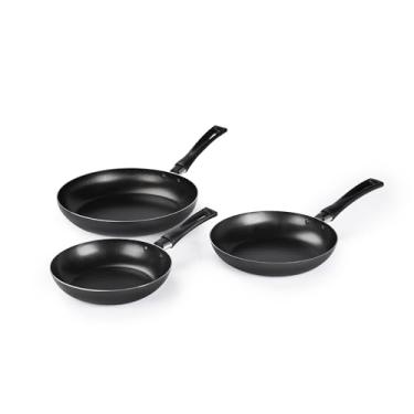 Imagem de Kit de Frigideiras Rochedo Basic 3 Peças - 18cm, 20cm e 24cm - Antiaderente Durável, Fácil de Limpar e Compatível com Fogões a Gás e Elétricos