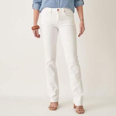 Imagem de Calça Jeans Color Reta Confort Cintura Média Branca - Bloom, Branco, 3
