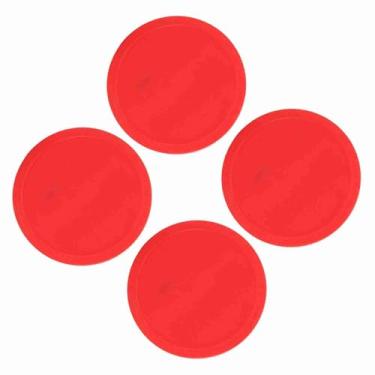 Imagem de Cryfokt Discos de Air Hockey, Empurradores de Air Hockey, Vermelho Durável de 3 Tamanhos para Jogos de de Sala de Jogos para Mesas de (Médio (75mm))
