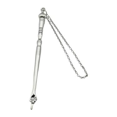 Imagem de Fenteer Ponteiro Yad Torá, ferramenta de leitura da Bíblia com pingente, ponteiro portátil da Bíblia para Bar Mitzvah judaico, aniversário, lareira, topo de cebola prata