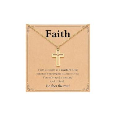 Imagem de Colar de semente de mostarda da montanha de prata para mulheres, pingente longo e delicado, prata, ouro, simples, declaração de fé cristã, joia presente, Large, Sem Pedra Preciosa