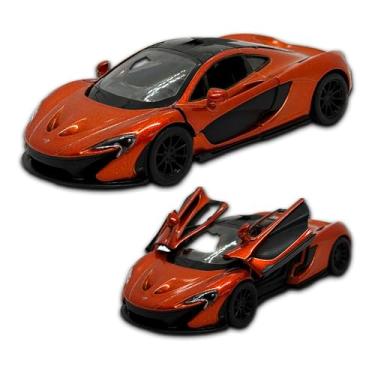 Imagem de Carrinho de ferro miniatura McLaren P1, abertura de portas, com fricção, 12,5 CM, Em metal, 1/36, Pneus em borracha, Kinsmart (Laranja)