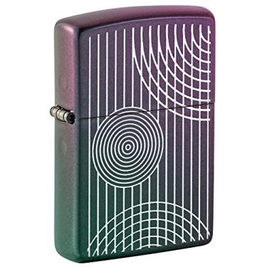Imagem de Zippo Isqueiro de bolso iridescente com design de linhas abstratas