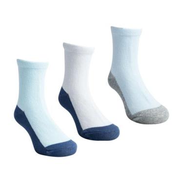 Imagem de Meia Infantil Bebê Menino Lisa Antiderrapante Com Base Escura Masculin