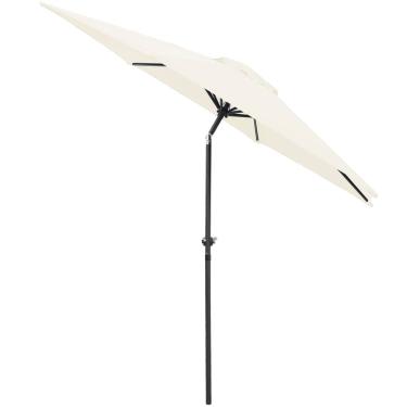 Imagem de Ombrelone Central Articulado de Alumínio 2,70 metros com Manivela Branco Importway Iwobca-270br