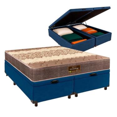Imagem de Conjunto Cama Box Bau Blindado Queen + Colchão D26 Ortophedic Sankonfort