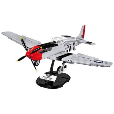 Imagem de Kit de Construção Avião TOP Gun Maverick Mustang P 51D com 351 Peças, COBI, Cinza, Preto e Vermelho