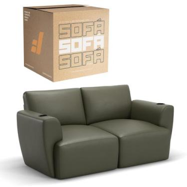 Imagem de Sofá 2 Lugares Sala De Estar em Couro Bovino Modular Damie Na Caixa, V