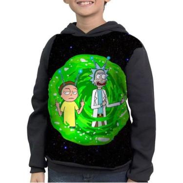 Imagem de Moletom Infantil Rick And Morty Paz Entre Mundos - smoke, Preto, 12