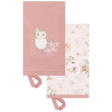 Imagem de Kit 2 Babinhas Paninho de Boca Bebê Floresta Rose - Hug