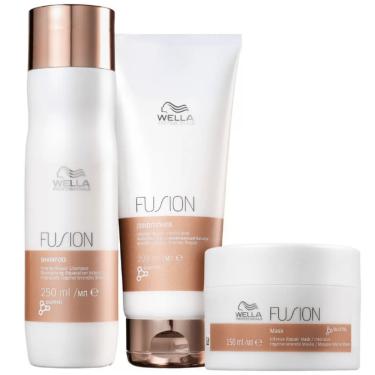 Imagem de Wella Fusion Shampoo 250ml, Condicionador 200ml e Máscara 150ml
