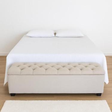 Imagem de Puf Baú Queen 160x40x45cm Na Cor Bege Claro - Produto de Alta Qualidad