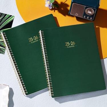 Imagem de Agenda 2025-2026 - Agenda acadêmica 2025-2026, 20 x 25 cm, julho de 2025 - junho de 2026, calendário semanal e mensal com forte encadernação de fio duplo - verde