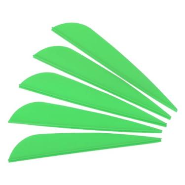 Imagem de Palhetas de flecha, pacote com 50, 7,6 cm, pluma de plástico, flecha, flecha, asa com corte em gota de água para tiro ao alvo, verde