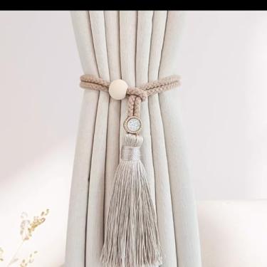 Imagem de Laços de cortina – Suportes de corda de macramê para cortinas, painéis transparentes e persianas, decoração de casa boho chique, acessórios de janela