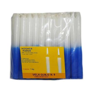 Imagem de Vela Brilho Parve Kosher Numero 9 Pacote  1 Kg  Azul