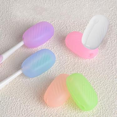 Imagem de Pacote com 6 capas de escova de dentes de silicone, tampas de viagem para cabeças de escova de dentes elétricas e manuais
