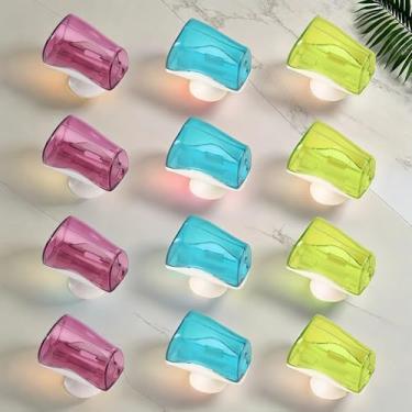 Imagem de 12 peças de capas de cabeça de escova de dentes de viagem – Protetor higiênico de ventosa para escovas de dentes elétricas e manuais – Tampas de encaixe portáteis para viagens, acampamento, banheiro
