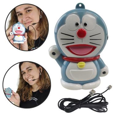 Imagem de Mini Telefone Gato Doraemon Mesa C Headset Microfone