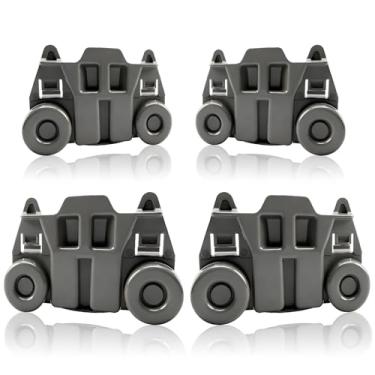Imagem de RUHUALIFE 4 peças de rodas de lava-louças suporte de prato inferior conjunto de peça de roda compatível com Kenmore Whirlpool Jenn Air Kitchen Aid substituição #: W10195417 WPW10195417